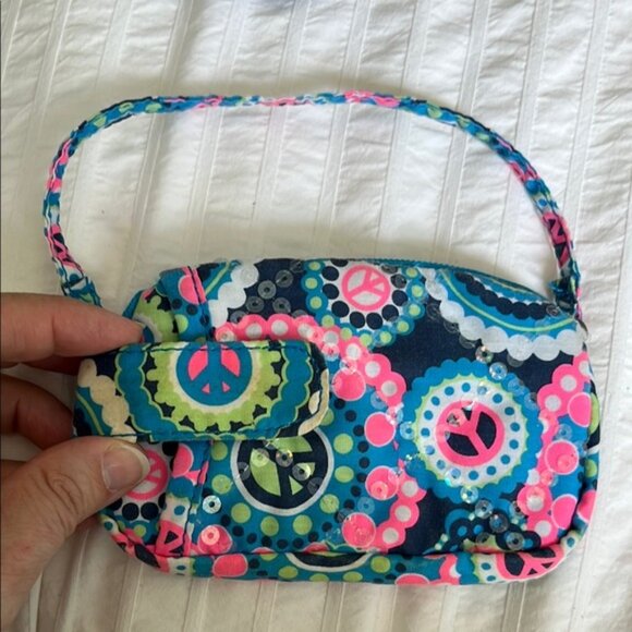 Justice Blue and Pink Clutch with Vibrant Pattern - Picture 3 of 11